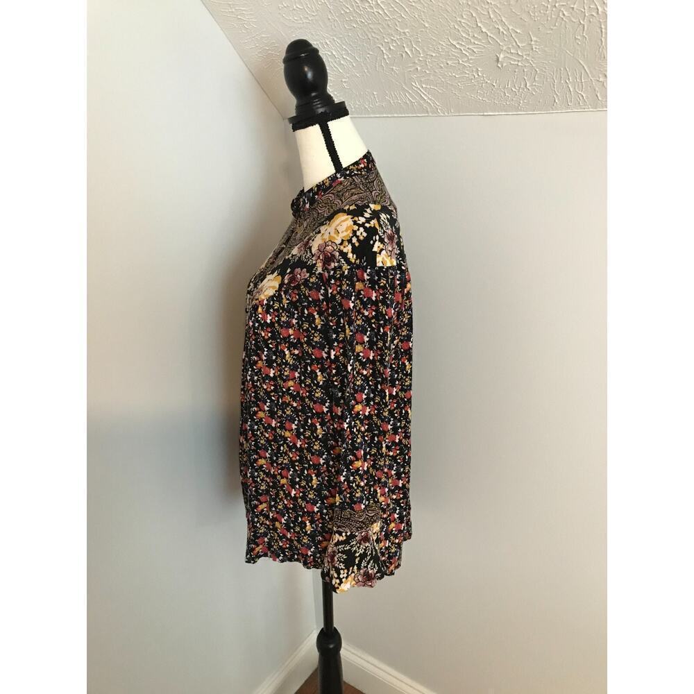 Free People Wildflower Fields Tunic XS Floral Bell Sleeve Boho Top - Picture 4 of 11